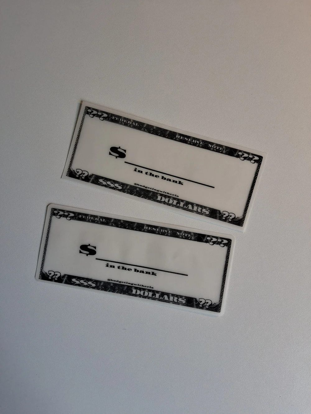 In the Bank A6 cash stuffing vellum place holders - budgetingbychris